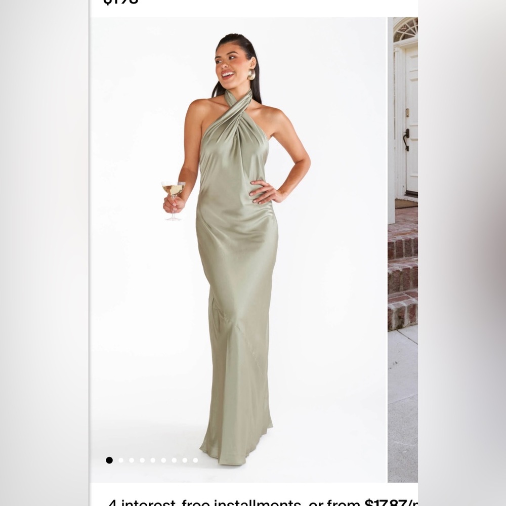 Show Me Your MuMu Green Halter Midi Gown Cocktail